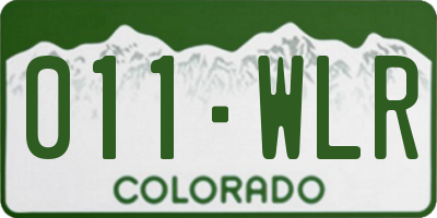 CO license plate 011WLR