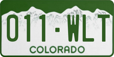 CO license plate 011WLT