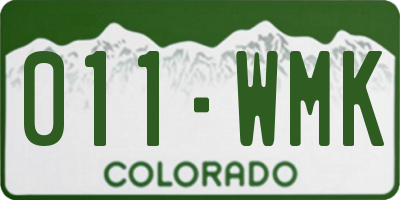 CO license plate 011WMK