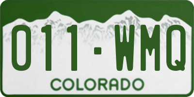 CO license plate 011WMQ