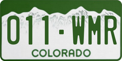 CO license plate 011WMR