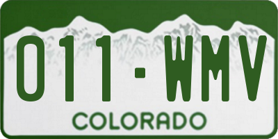 CO license plate 011WMV