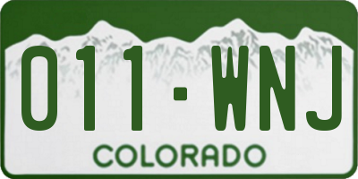CO license plate 011WNJ