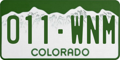 CO license plate 011WNM