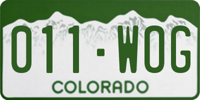 CO license plate 011WOG