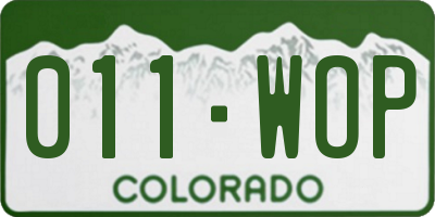 CO license plate 011WOP