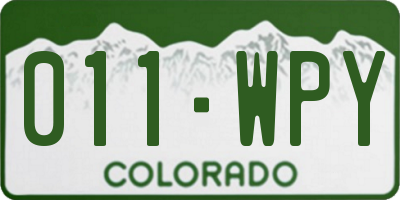 CO license plate 011WPY