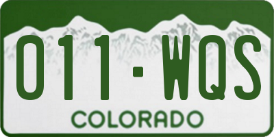 CO license plate 011WQS