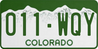 CO license plate 011WQY