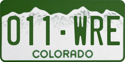 CO license plate 011WRE