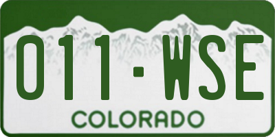 CO license plate 011WSE