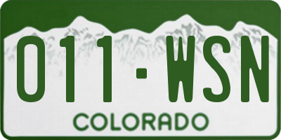 CO license plate 011WSN