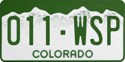 CO license plate 011WSP