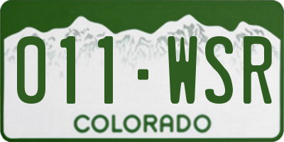 CO license plate 011WSR