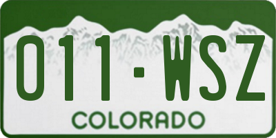 CO license plate 011WSZ