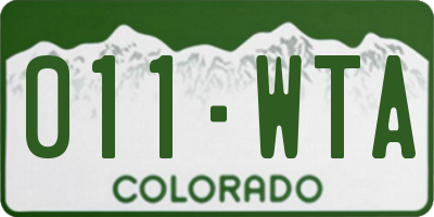 CO license plate 011WTA