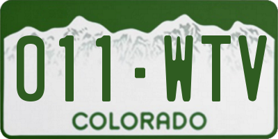 CO license plate 011WTV