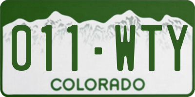 CO license plate 011WTY