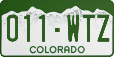 CO license plate 011WTZ