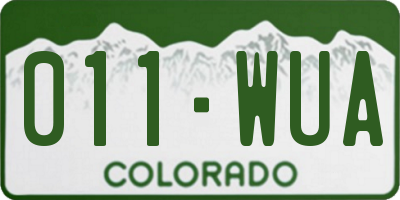 CO license plate 011WUA