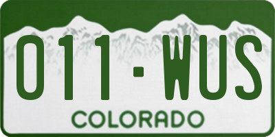 CO license plate 011WUS