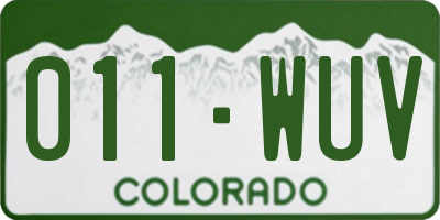 CO license plate 011WUV