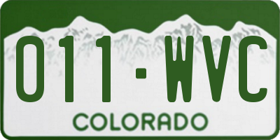 CO license plate 011WVC