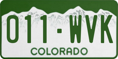 CO license plate 011WVK