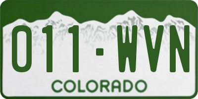 CO license plate 011WVN