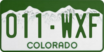 CO license plate 011WXF