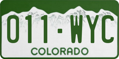 CO license plate 011WYC