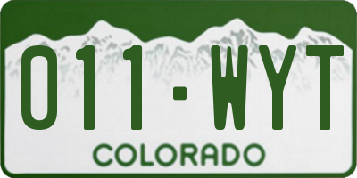 CO license plate 011WYT