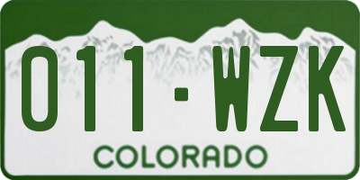 CO license plate 011WZK