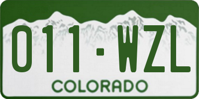 CO license plate 011WZL