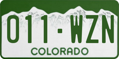 CO license plate 011WZN