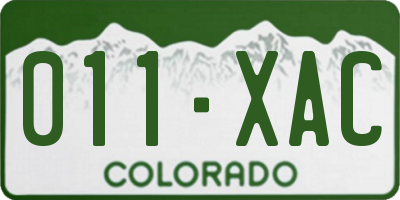 CO license plate 011XAC