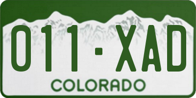 CO license plate 011XAD