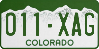 CO license plate 011XAG