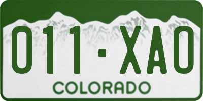 CO license plate 011XAO