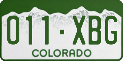 CO license plate 011XBG
