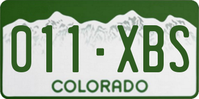 CO license plate 011XBS