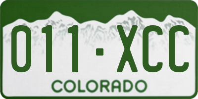 CO license plate 011XCC