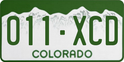 CO license plate 011XCD