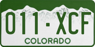 CO license plate 011XCF