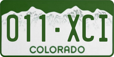 CO license plate 011XCI