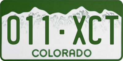 CO license plate 011XCT