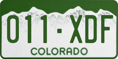 CO license plate 011XDF