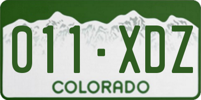 CO license plate 011XDZ