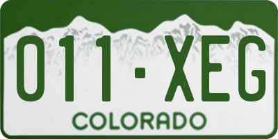 CO license plate 011XEG