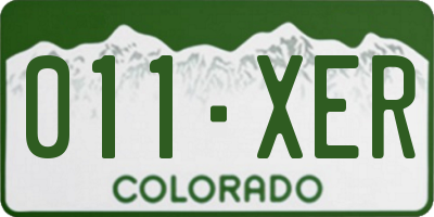 CO license plate 011XER